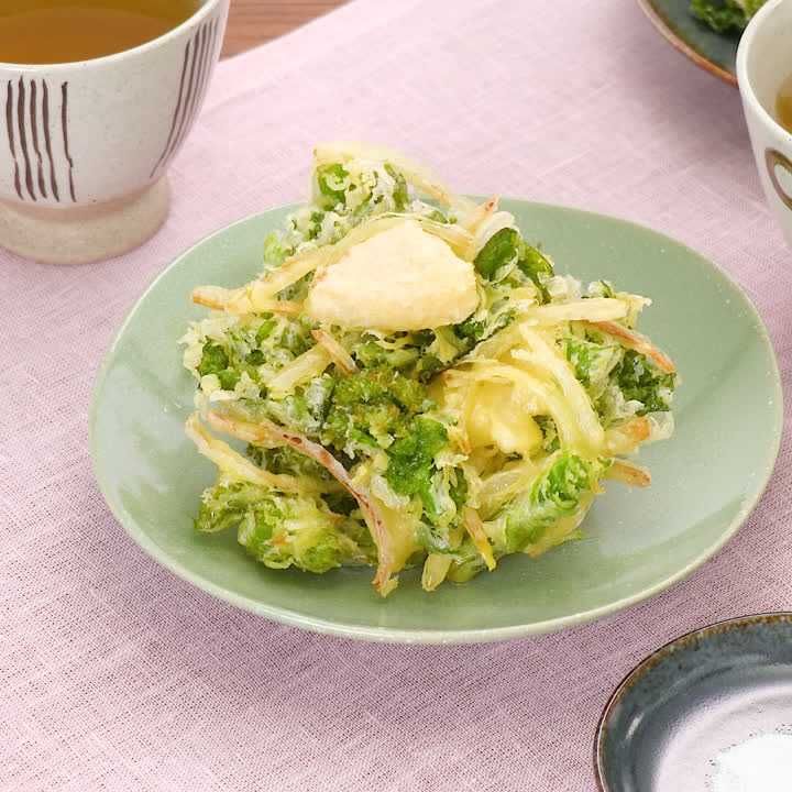 たけのこと菜の花のかき揚げ