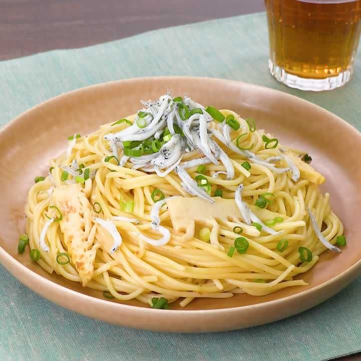 たけのことしらすのパスタ