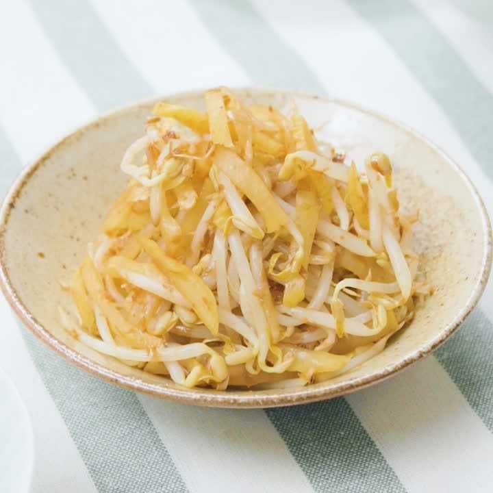 もやしとたくあんのおかか和え