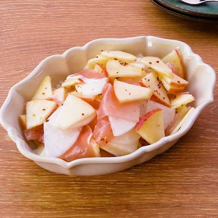 大根とりんごのマスタード和え