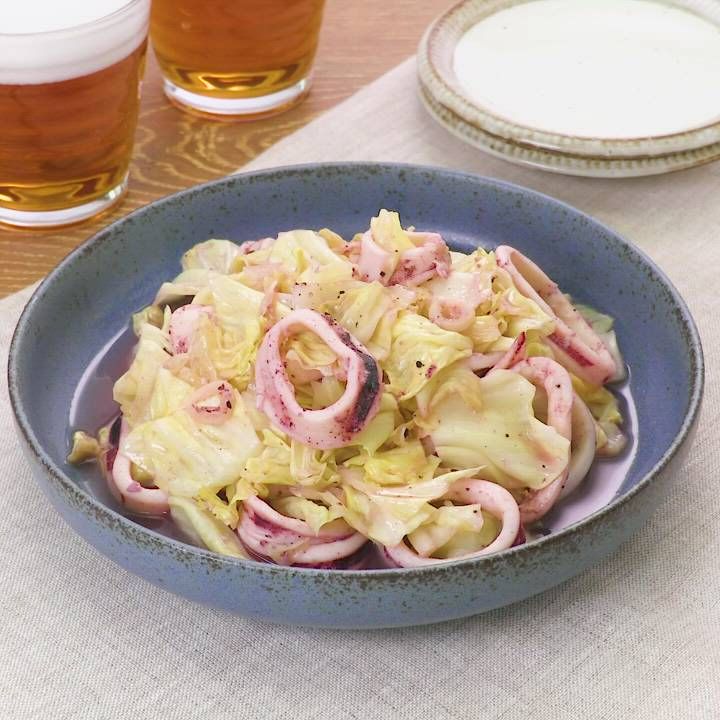 イカとキャベツの塩バター蒸し