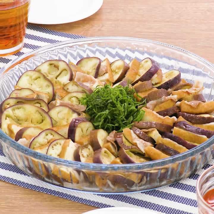 なすと厚揚げのレンジミルフィーユ