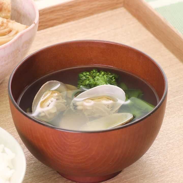 あさりと菜の花のお吸い物