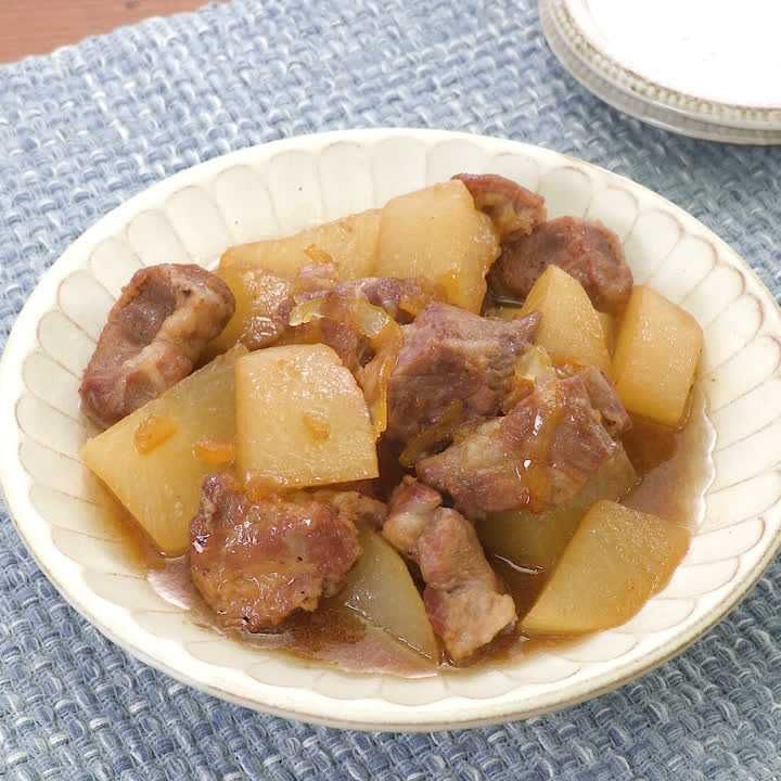 大根と豚肉の甘辛ゆず煮