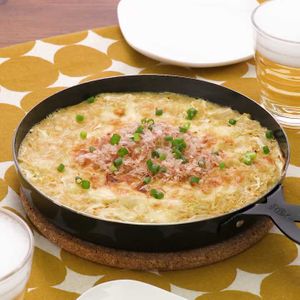 千切りキャベツのとろろ焼き