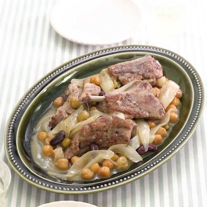 スペアリブと豆のハーブ煮込み