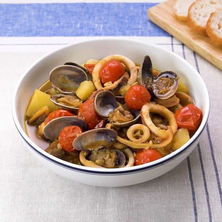 魚介とミニトマトのカレー煮