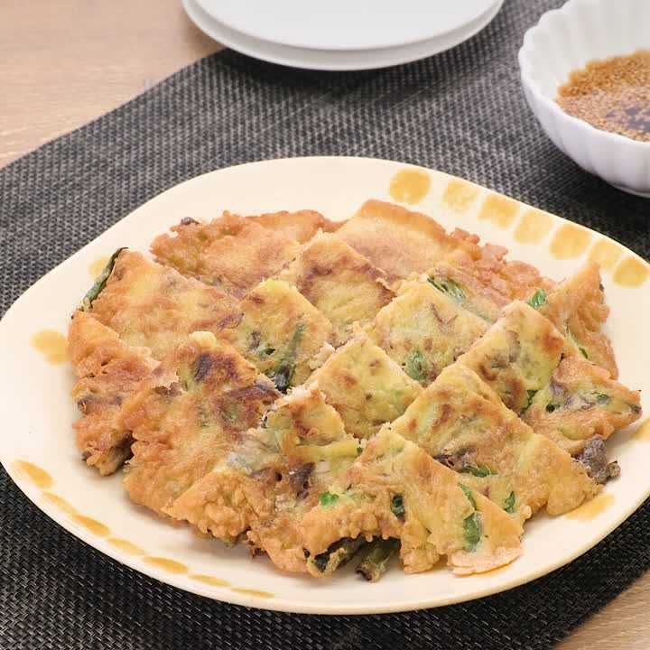 干し鯖とねぎのチヂミ