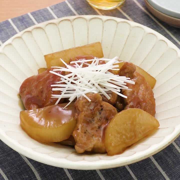 豚ヒレ肉と大根のオイスター煮