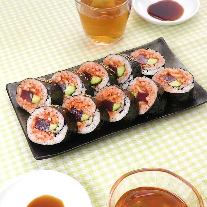 キムチ納豆のキンパ風