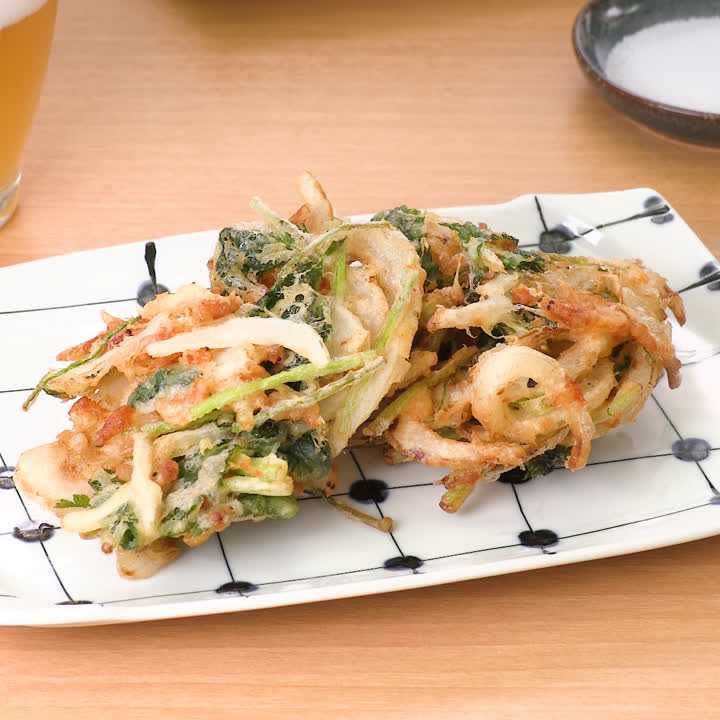 桜えびと三つ葉のかき揚げ