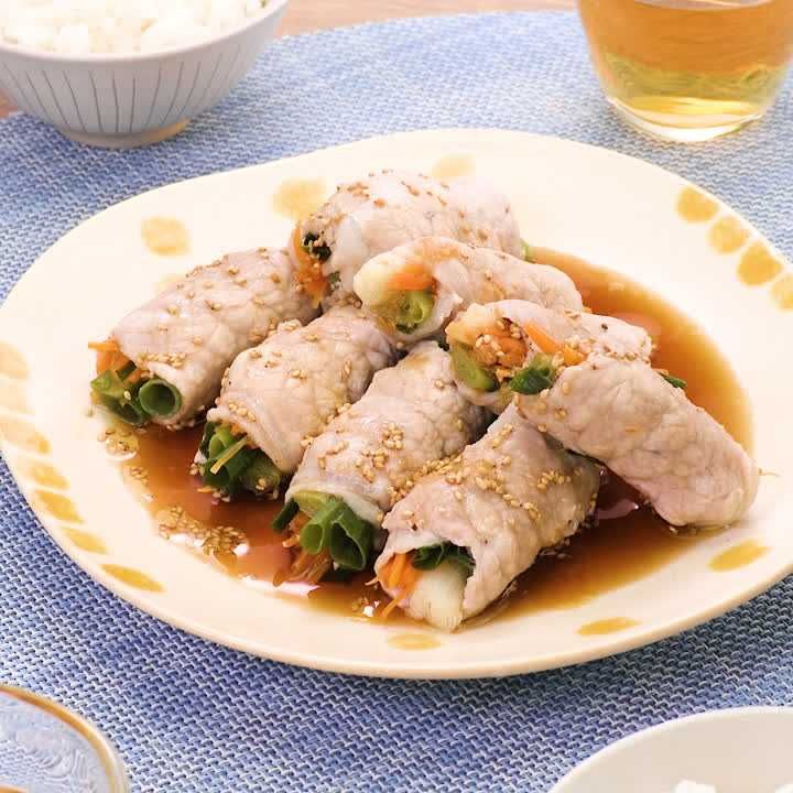 わけぎの肉巻きレンジ蒸し