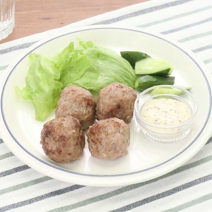 トマト肉団子マヨマスタードソース