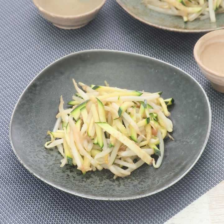 もやしとズッキーニの明太あえ