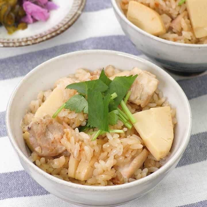 鶏肉とたけのこの柚子胡椒炊き込みご飯