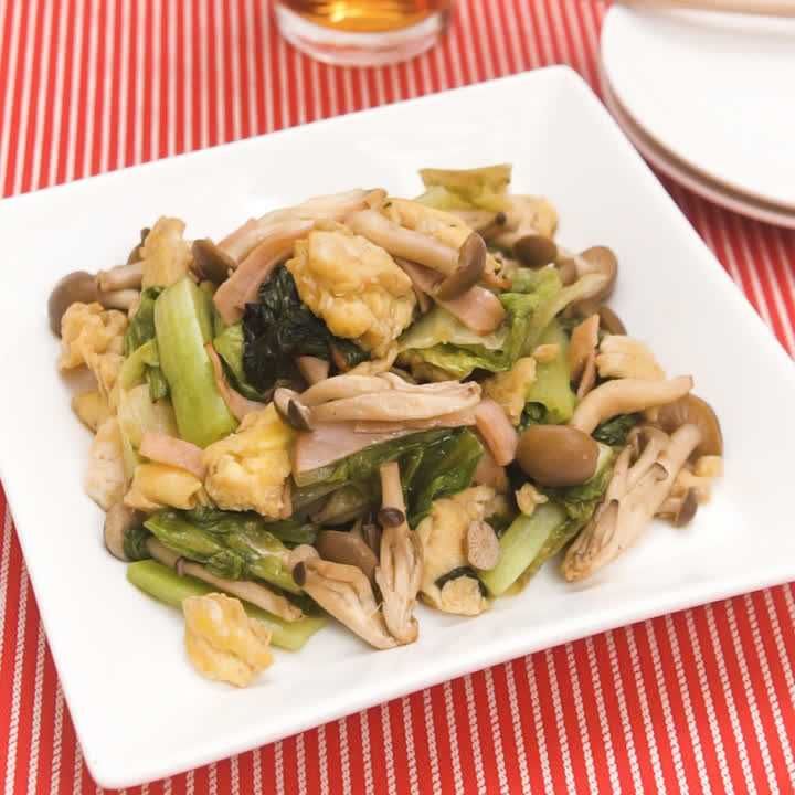 サニーレタスとハムの中華炒め