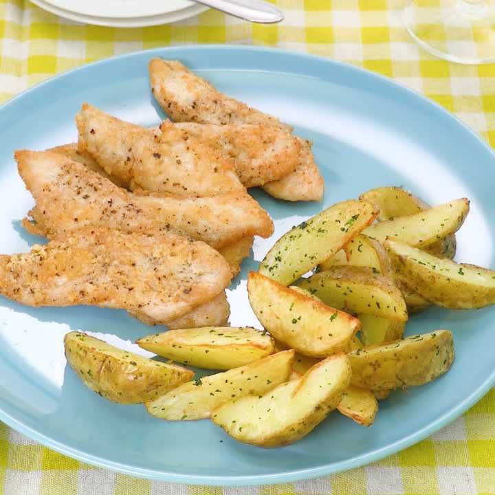 フライドポテトとささみの粉チーズフライ