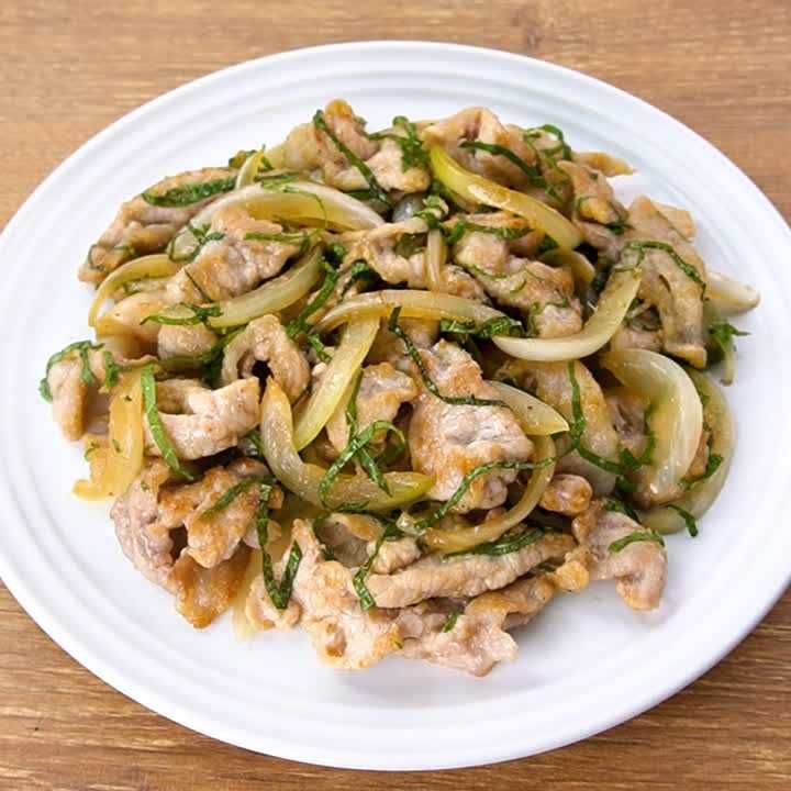 豚肉と大葉のごまポン酢炒め
