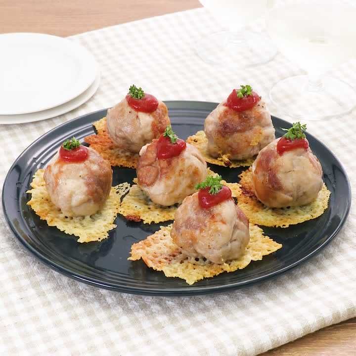 Wチーズの豚こまボール