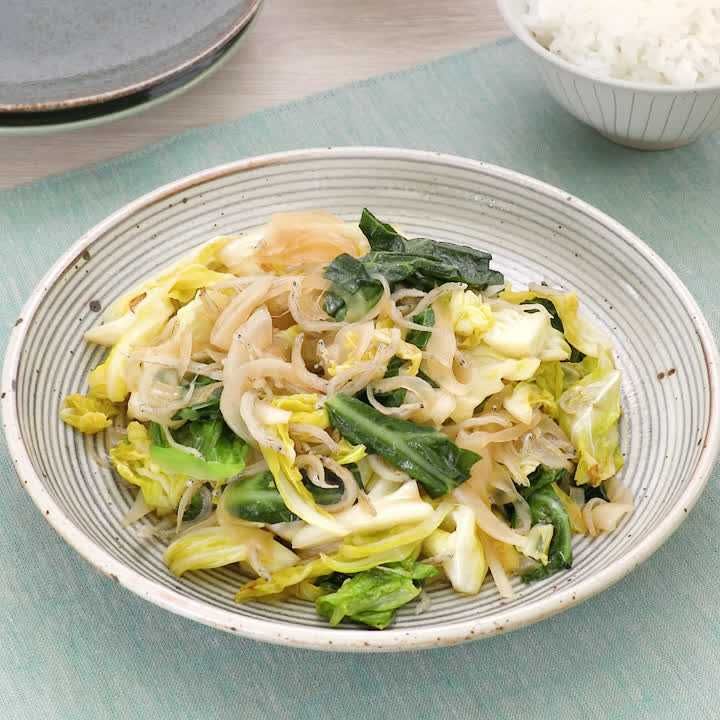 春キャベツと新玉ねぎのじゃこ炒め