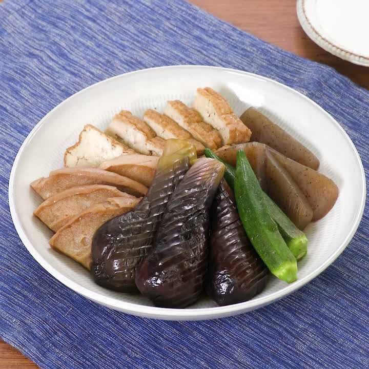 なすと車麩の煮物