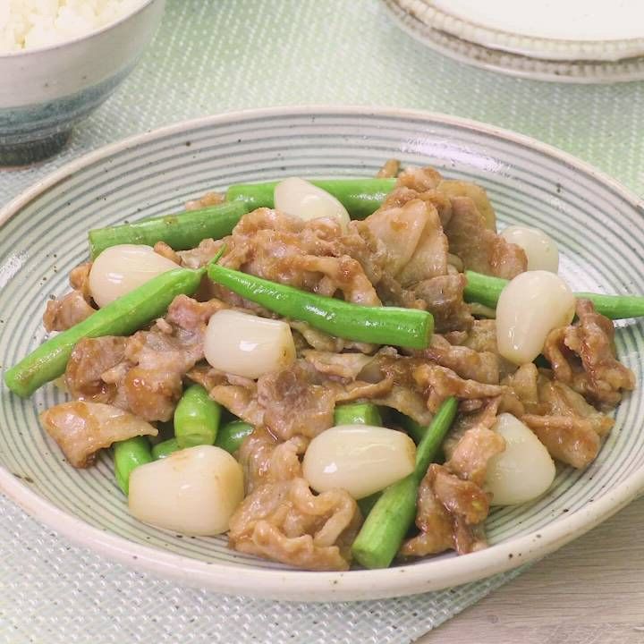 豚こま肉とらっきょうの甘酢炒め