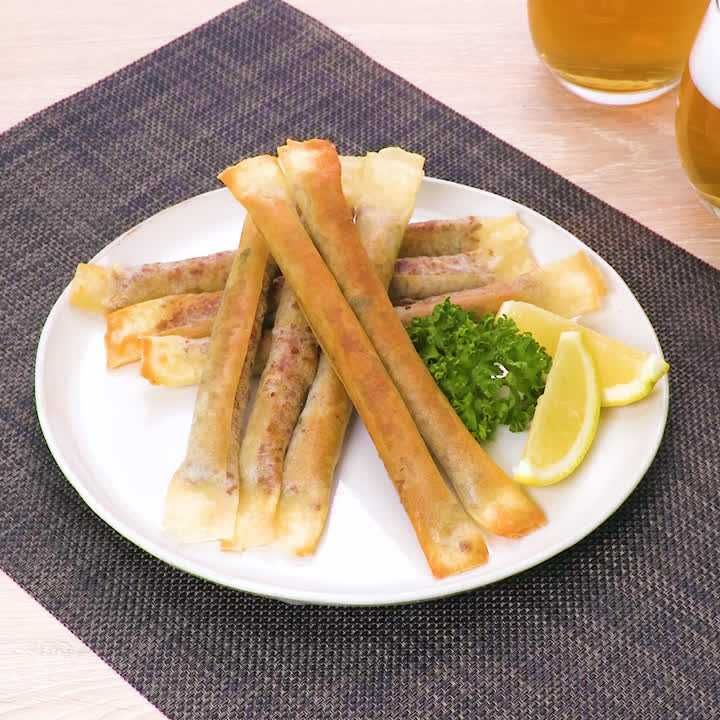 合びき肉でスティック春巻き