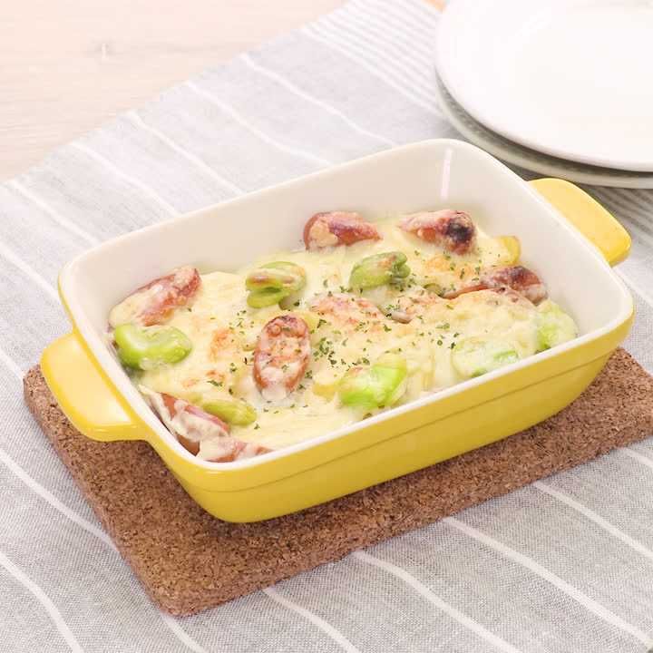 そら豆とじゃがいものグラタン風