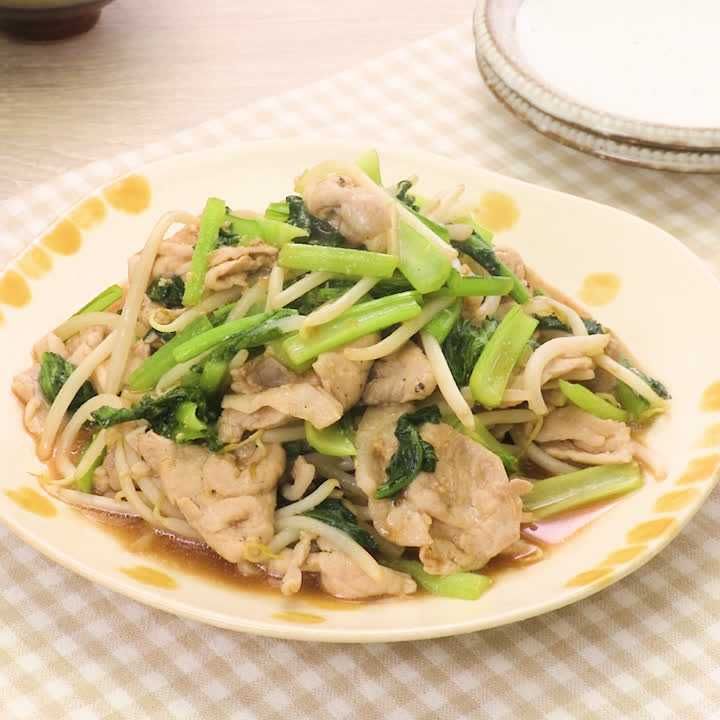 豚ロースともやしのオイスターみそ炒め