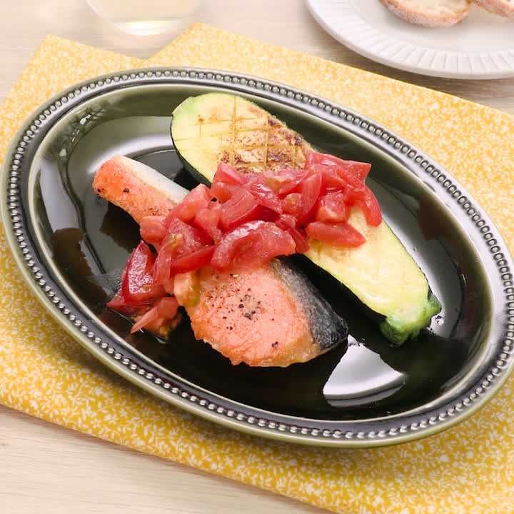 鮭とズッキーニのステーキ