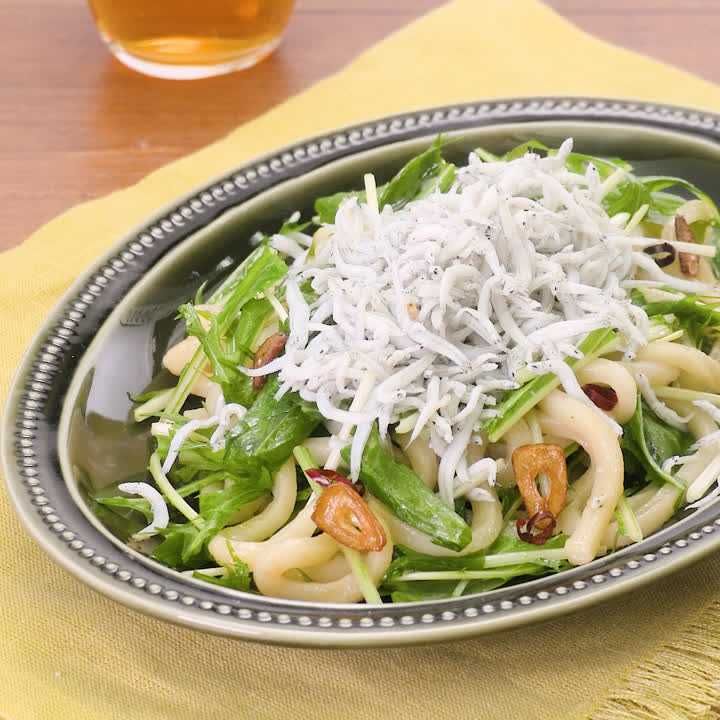 しらすのうどんペペロンチーノ