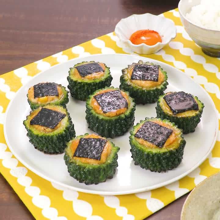 ゴーヤーの磯辺肉詰め