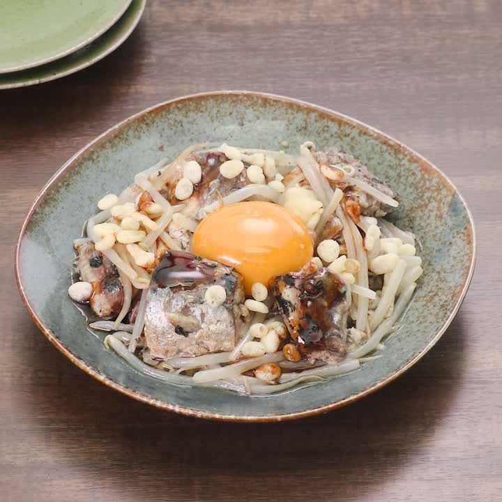 月見イワシともやしのナムル