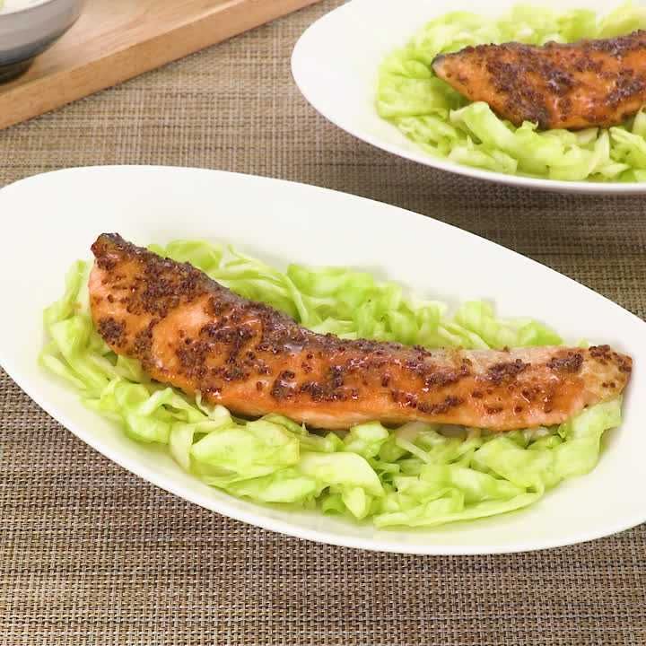 鮭の照り焼きマスタード風味