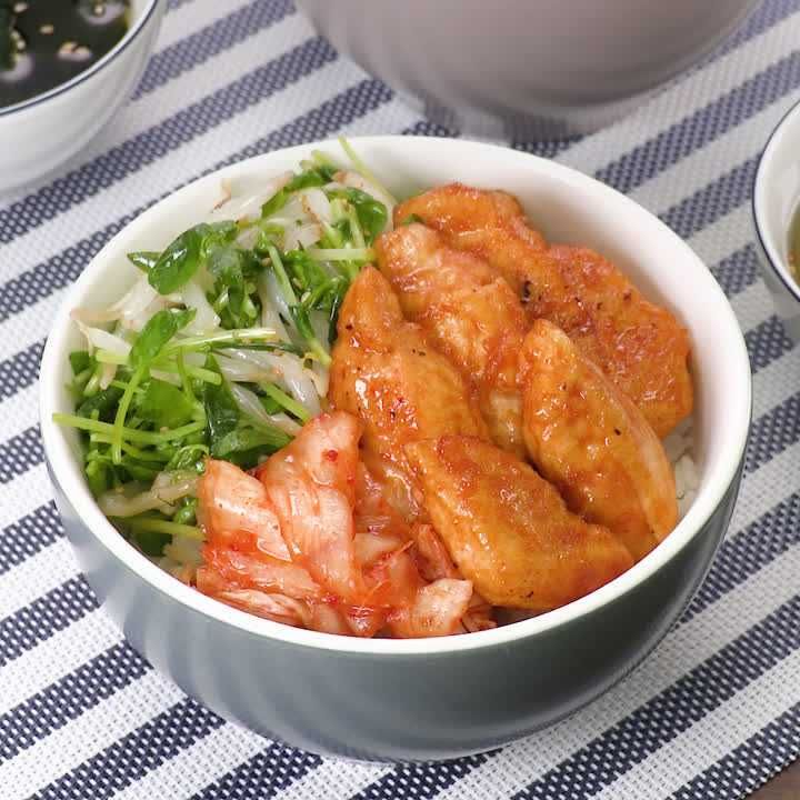 鶏むね肉のビビンバ丼