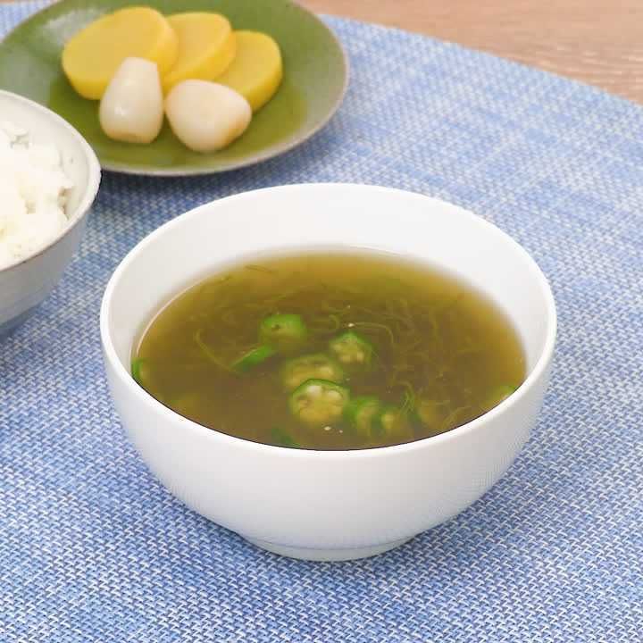 めかぶとオクラの冷製スープ