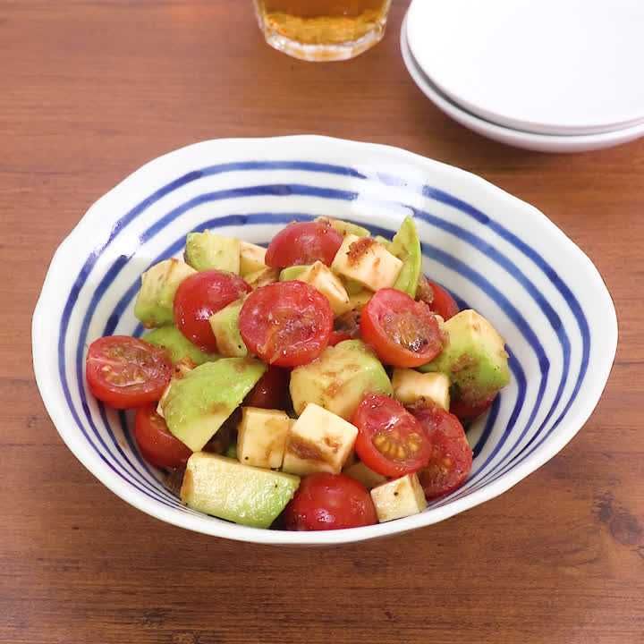 ミニトマトのチーズおかかあえ