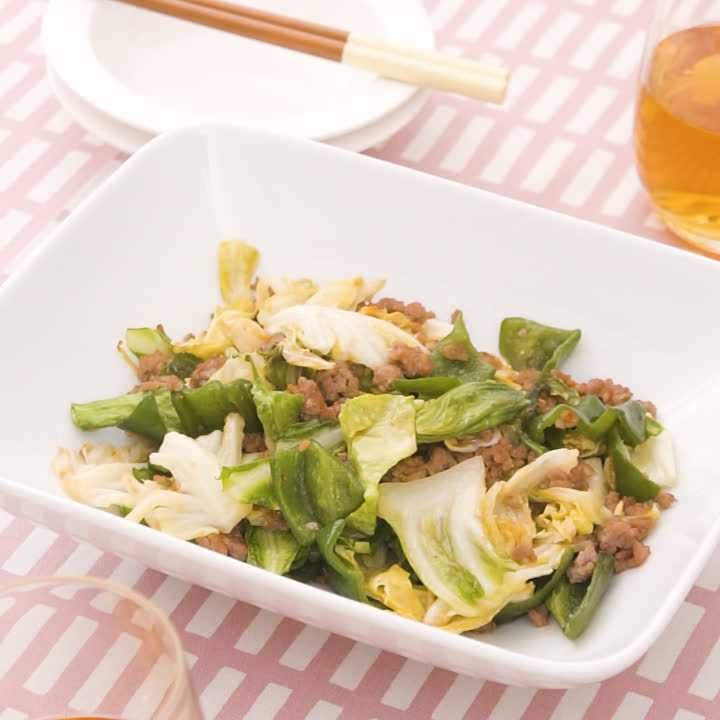 キャベツと豚ひき肉の回鍋肉風