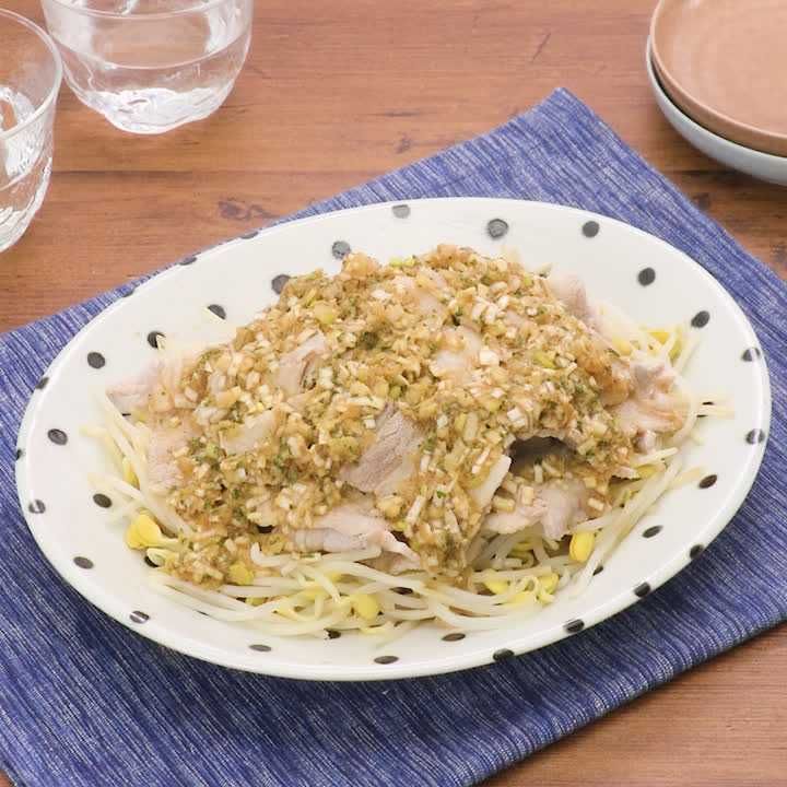 豚バラ肉と豆もやしのよだれ豚