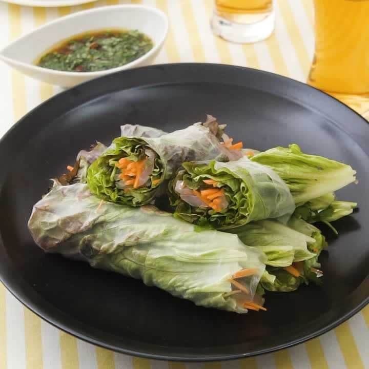 アジの香菜生春巻き