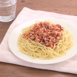 「しょっつるラグーパスタ」のレシピ動画