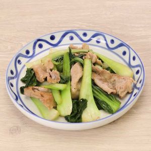 「豚肉とチンゲン菜のしょうが炒め」のレシピ動画