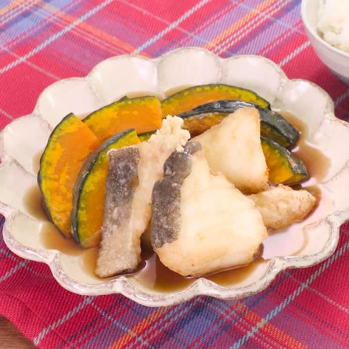 かぼちゃとたらの簡単揚げ出汁