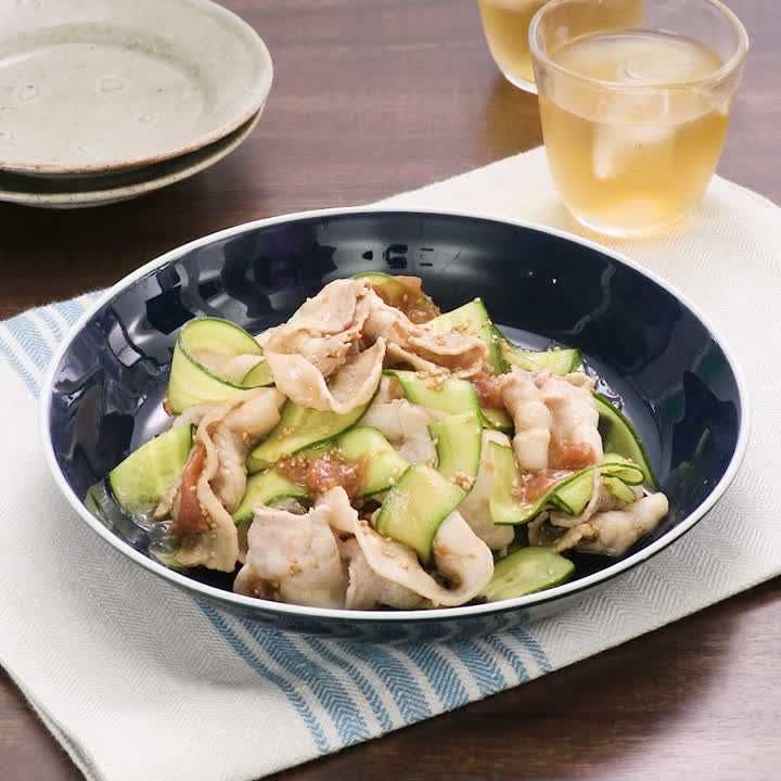豚しゃぶときゅうりの梅ポン酢和え