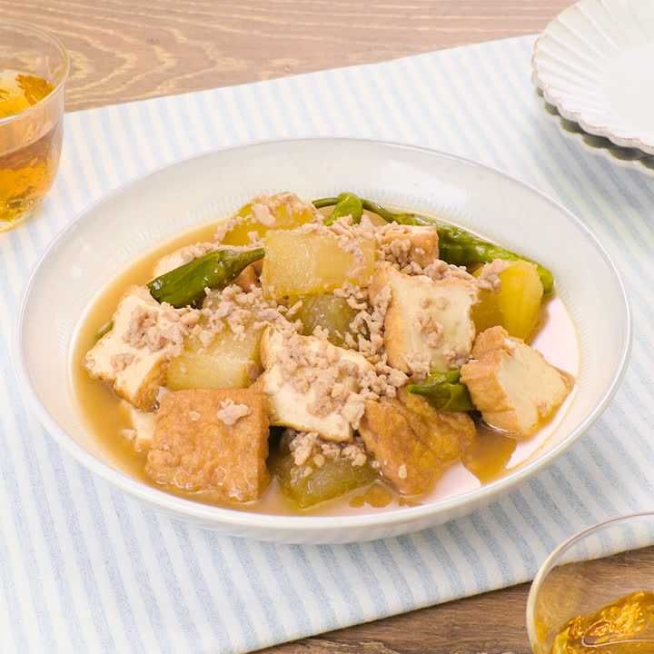 厚揚げと冬瓜のそぼろ煮