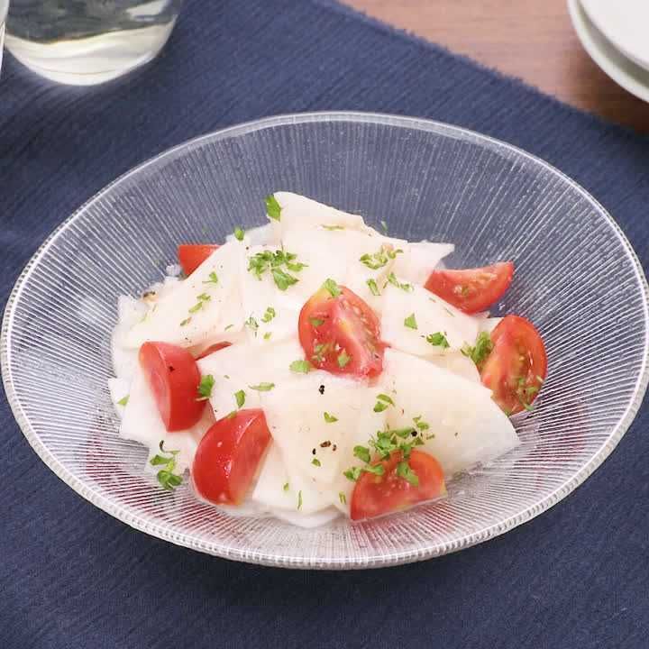 大根とミニトマトのアンチョビあえ