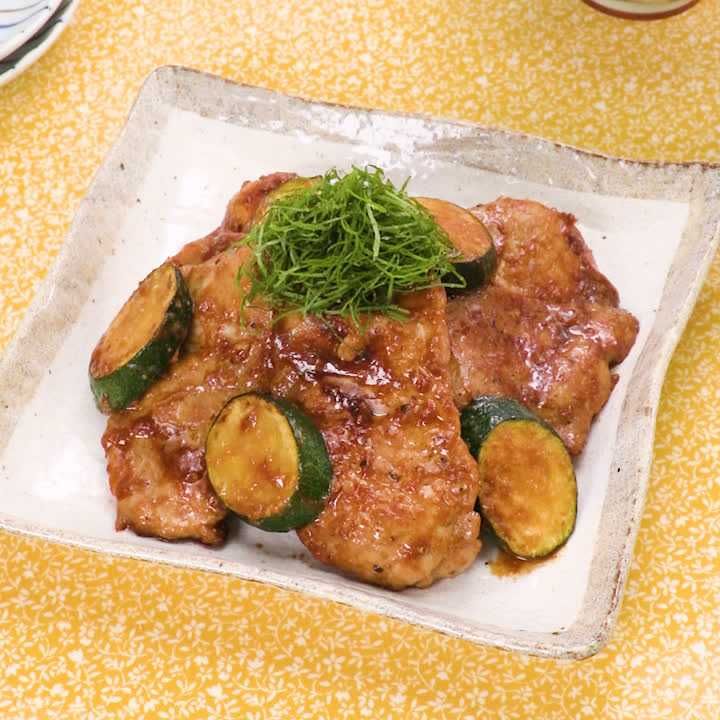 豚ロースとズッキーニのみそ照り焼き