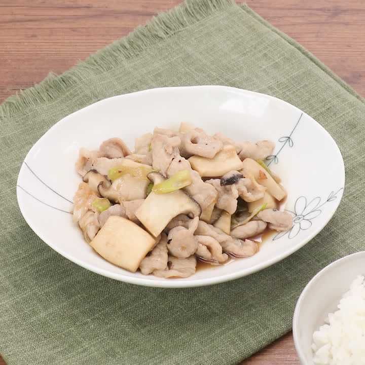 豚ロースとエリンギのしょうが炒め