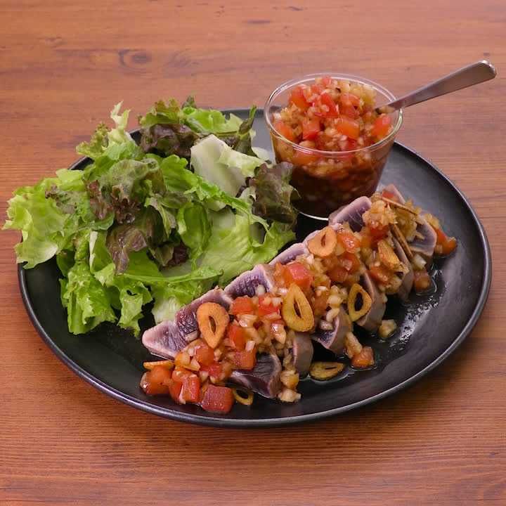 カツオのガーリックステーキ