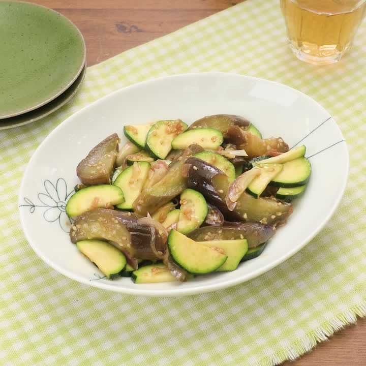 なすとズッキーニの梅あえ